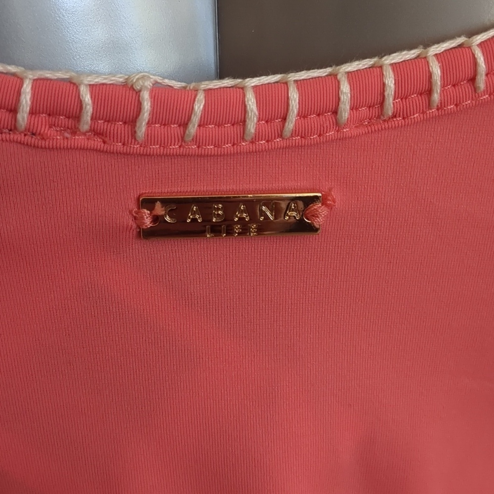 CABANA LIFE Coral Pink Whip Stiched Tank Top NWT Size XS UPF 50+ Protection - Picture 6 of 11
